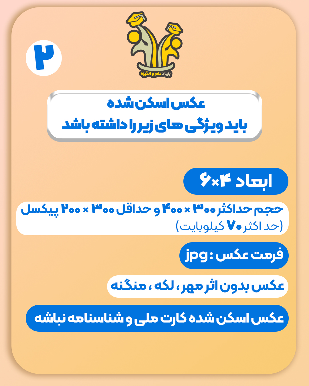 عکس اسکن شده برای ثبت نام